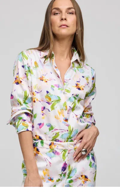 Hinson Wu Margot Long Sleeve Blouse In Multi
