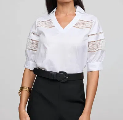 Hinson Wu Ricki Elbow Sleeve Shirt In White