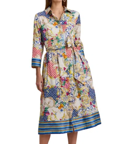 Hinson Wu Robin 3/4 Sleeve Amalfi Print Dress In Multicolor