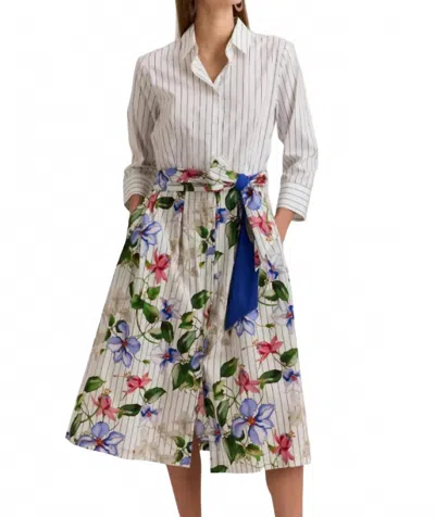 Hinson Wu Robin 3/4 Sleeve Garden Party Print Dress In Multicolor