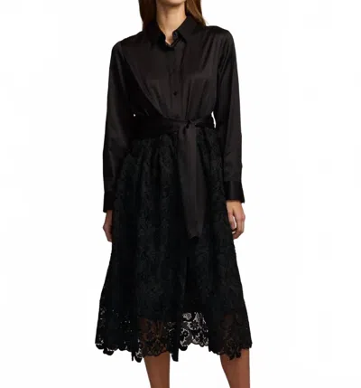 Hinson Wu Robin Long Sleeve Lace Dress In Black
