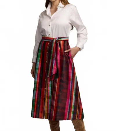 Hinson Wu Robin Long Sleeve Textured Stripes Midi Dress In Multi