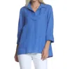Hinson Wu Salina 3/4 Sleeve Blouse In Lapis In Blue