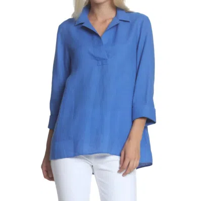 Hinson Wu Salina 3/4 Sleeve Blouse In Lapis In Blue