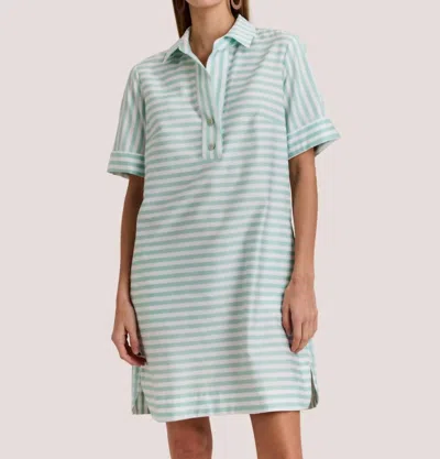 Hinson Wu Short Sleeve Aileen Dress In Sea Glass/white In Multi
