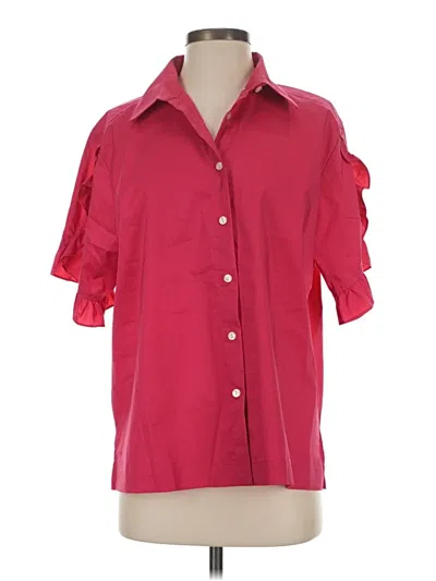 Hinson Wu Short Sleeve Blouse In Red