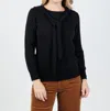 Hinson Wu Sloane 3/4 Sleeve Tie Shoulder Sweater In Black In Black