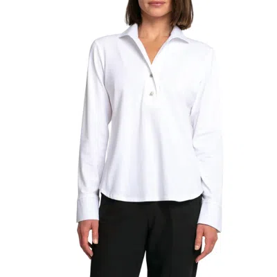 Hinson Wu Women's Leona Long Sleeve Tailored Knit Top In White