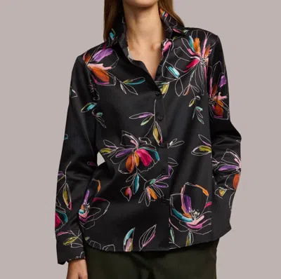 Hinson Wu Women's Margo Blouse In Floral Stencil/black In Multi