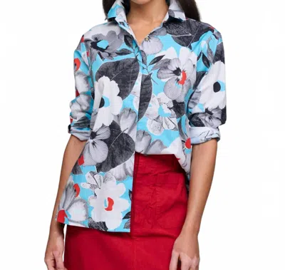 Hinson Wu Women's Xena Pop Art Floral Blouse In Blue Pop Multi