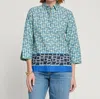 Hinson Wu Xena Button Up Tunic Blouse In Maze Geo Pattern In Multi