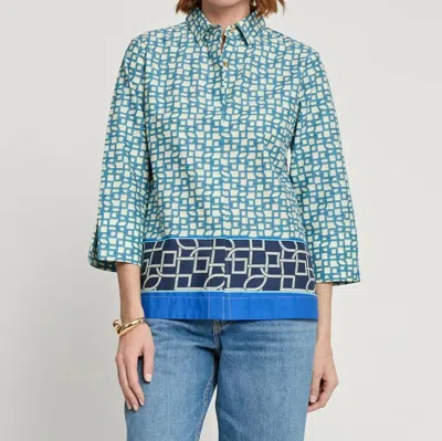 HINSON WU XENA TOP IN BLUE COMBO
