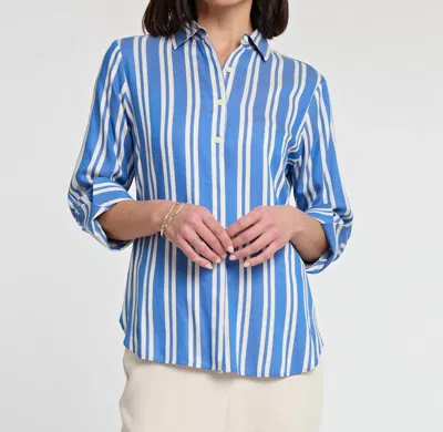 Hinson Wu Zoey 3/4 Sleeve Blouse In Electric Blue