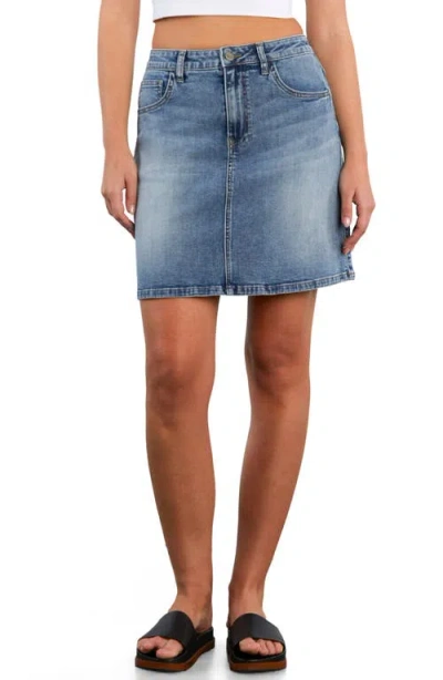 Hint Of Blu A-line Denim Skirt In Blue