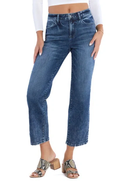 Hint Of Blu Ankle Straight Leg Jeans In Catch A Wave Blue
