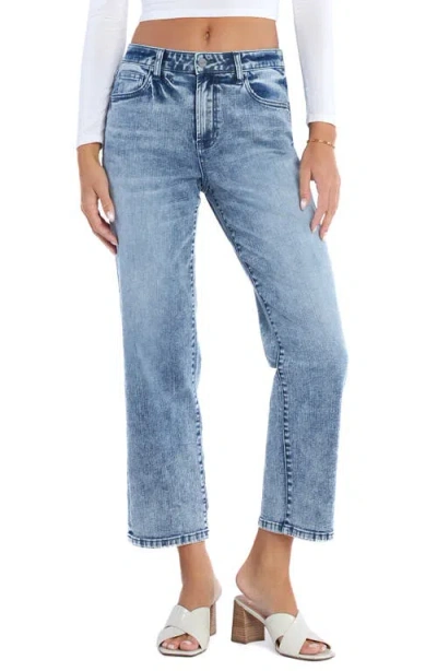 Hint Of Blu Ankle Straight Leg Jeans In Crescent Moon Blue