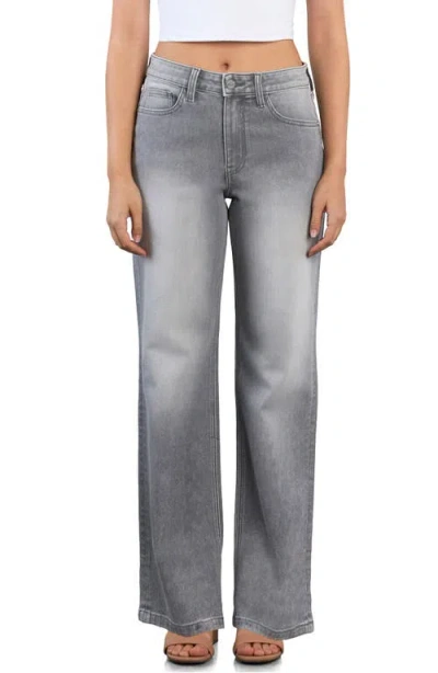 Hint Of Blu Classic Straight Leg Jeans In Gray