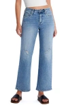 Hint Of Blu Clever Ripped High Waist Wide Leg Jeans In Country Blue
