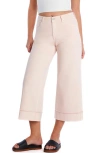 Hint Of Blu Cuffed Ankle Wide Leg Jeans In Cloud Pink