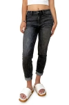 Hint Of Blu Cuffed Crop Skinny Jeans In Gray