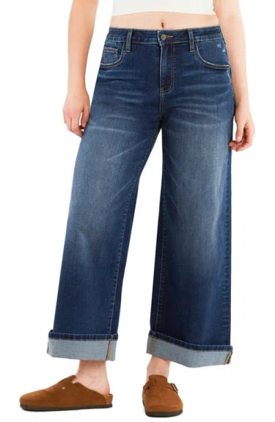 Hint Of Blu Cuffed High Waist Relaxed Jeans