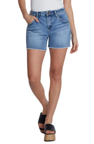 Hint Of Blu Cutoff Denim Shorts In Coastal Blue