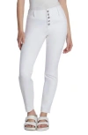 Hint Of Blu Exposed Button Mid Rise Skinny Jeans