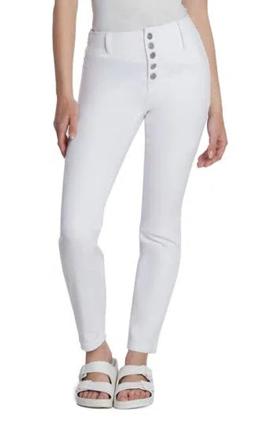 HINT OF BLU HINT OF BLU EXPOSED BUTTON MID RISE SKINNY JEANS
