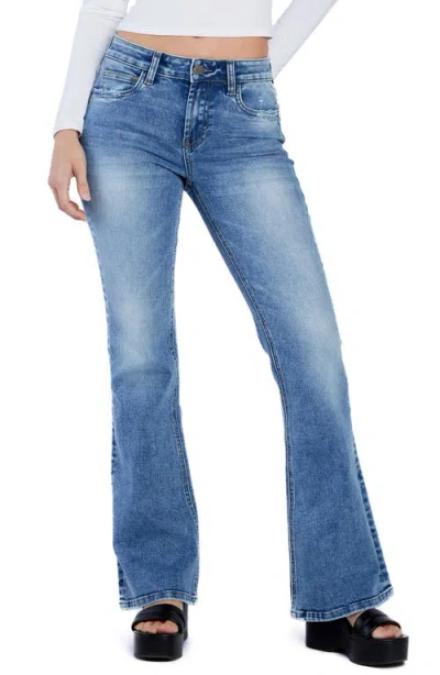 Hint Of Blu Flare Jeans In River Boat Blue