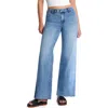 Hint Of Blu Flat Front Wide Leg Jeans In Lake Mathews