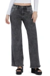 Hint Of Blu Happy Go Lucky Wide Leg Jeans In Stormy Grey
