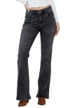 Hint Of Blu Happy High Waist Flare Jeans In Faded Black