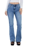 Hint Of Blu Happy High Waist Flare Jeans In Infinite Blue