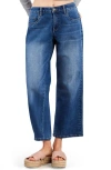 Hint Of Blu High Waist Ankle Relaxed Straight Leg Jeans In Blue
