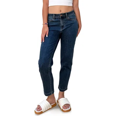 Hint Of Blu High Waist Slim Straight Leg Jeans In Blue