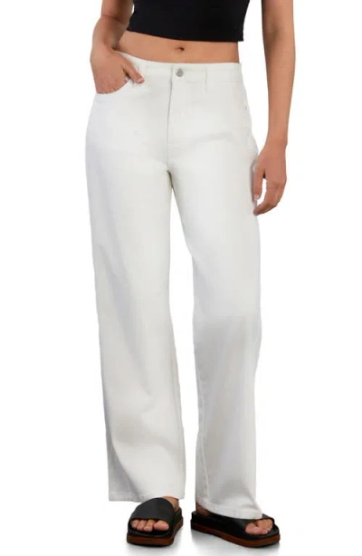 Hint Of Blu High Waist Wide Leg Jeans In White