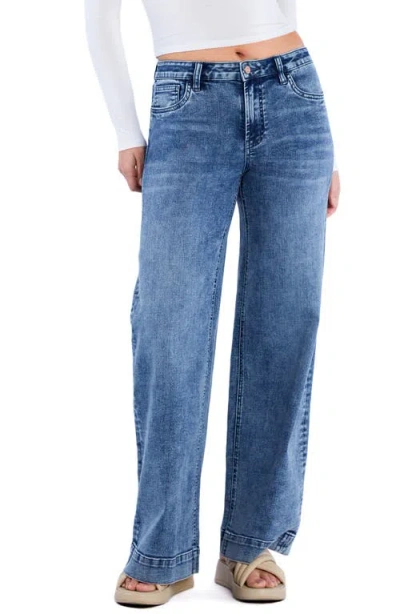 Hint Of Blu Love Wide Leg Jeans In Blue