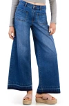 Hint Of Blu Lucy Patch Pocket Wide Leg Jeans In Blue