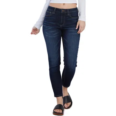 Hint Of Blu Mid Rise Ankle Skinny Jeans In Vacation Blue