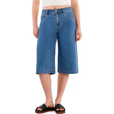 HINT OF BLU HINT OF BLU MID RISE RELAXED LONG DENIM SHORTS