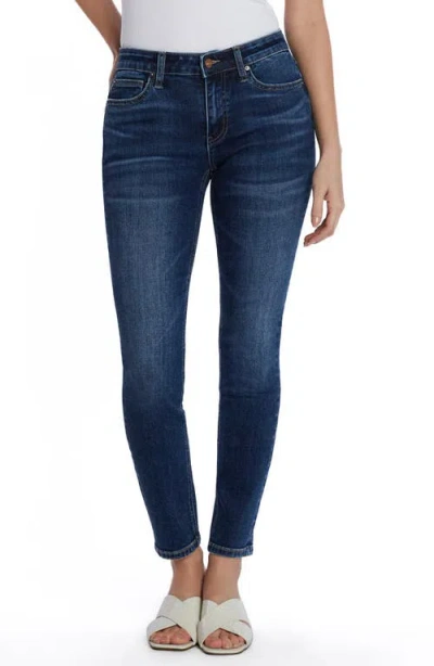 Hint Of Blu Mid Rise Skinny Jeans In Blue