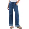 Hint Of Blu Mighty High Waist Wide Leg Jeans In Atlantic Blue