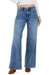 Hint Of Blu Mighty High Waist Wide Leg Jeans In Boundless Blue