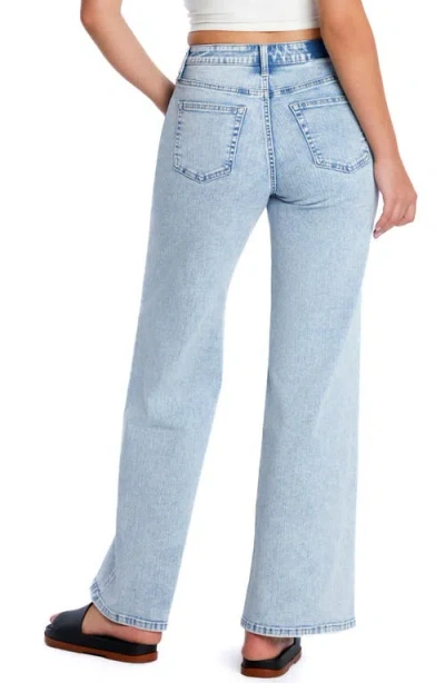 Hint Of Blu Myra Mid Rise Wide Leg Jeans In Marlin Blue