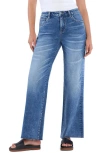 Hint Of Blu Nora Raw Hem Relaxed Wide Leg Jeans In Nora Blue