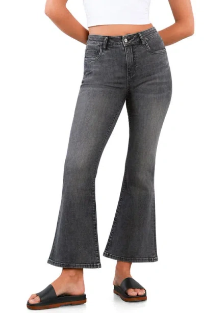 Hint Of Blu Perfect Flare Jeans In Gray