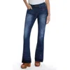 Hint Of Blu Release Hem Flare Jeans In Cool Blue