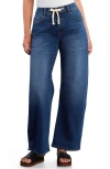 Hint Of Blu Ronnie Tie Front Barrel Leg Jeans In Blue