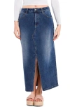 Hint Of Blu Split Hem Denim Midi Skirt