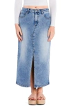 Hint Of Blu Split Hem Denim Midi Skirt